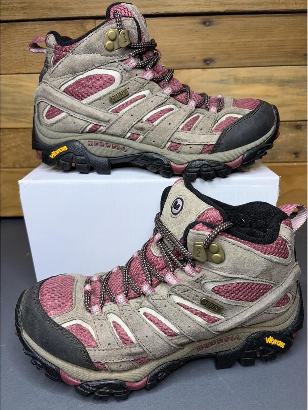 Merrell Shoes Women 6 Hiking Performance Footwear Boulder/Blush Mountain Trail